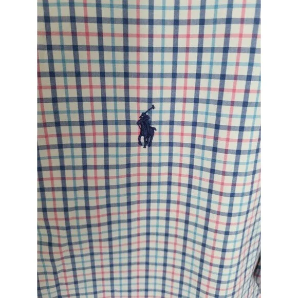 Ralph Lauren  Men's Plaid Button Down Blue Classic Shirt Size XXL - Picture 5 of 8